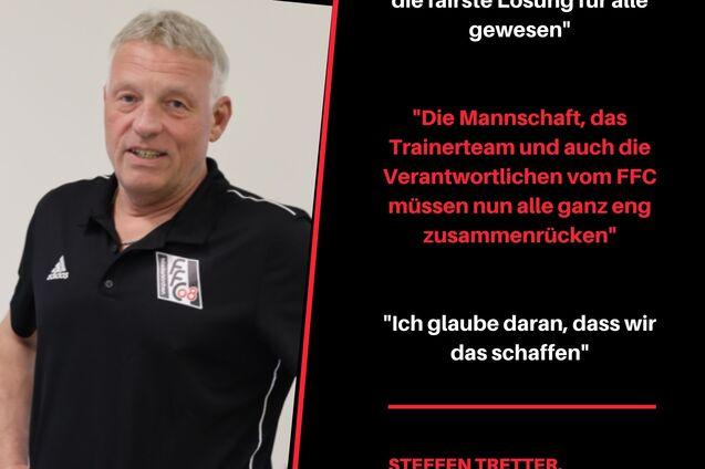 Portr&auml;t eines Mannes in Sportkleidung mit kurzen grauen Haaren und Zitatblasen &uuml;ber seine Sicht als Trainer.