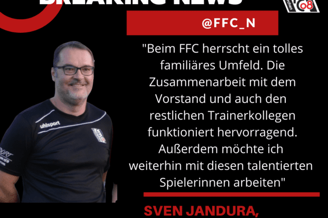 Portr&auml;t von Sven Jandura, Trainer U20, mit Zitat &uuml;ber das famili&auml;re Umfeld beim 1. FFC Niederkirchen.