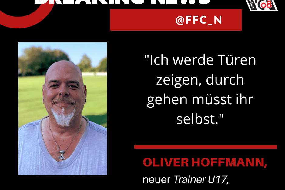 Portr&auml;t eines Mannes mit Glatze und Bart, der als neuer Trainer U17 des 1. FFC Niederkirchen vorgestellt wird.