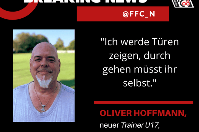 Portr&auml;t eines Mannes mit Glatze und Bart, der als neuer Trainer U17 des 1. FFC Niederkirchen vorgestellt wird.