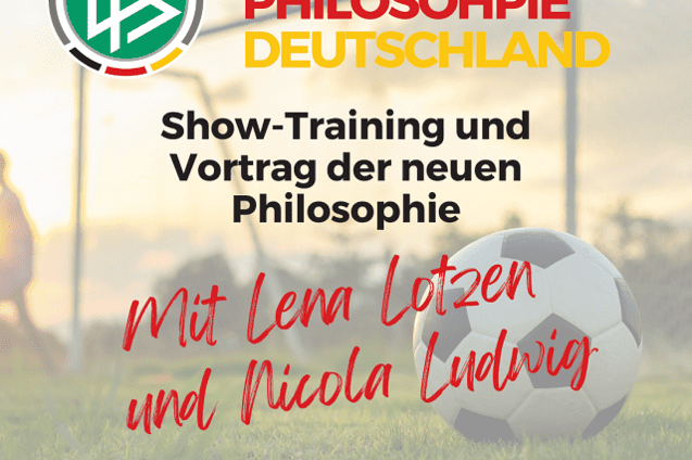 Plakat f&uuml;r ein Fu&szlig;ball-Event mit Informationen zu Show-Training und Vortrag in Niederkirchen.