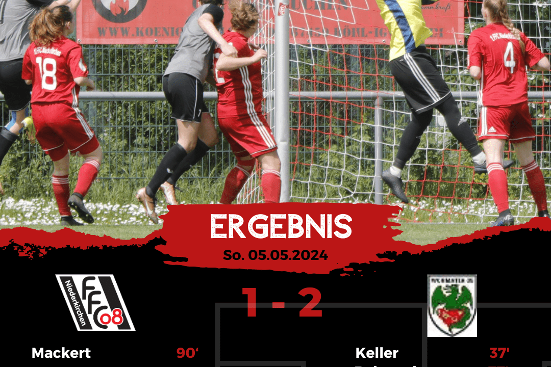 Frauenfu&szlig;ballspiel mit Torwartsprung und Jubel der Spielerinnen, Endstand 1:2, Datum 05.05.2024.