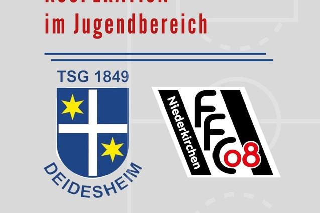 Logo der TSG 1849 Deidesheim und FFC Niederkirchen mit dem Text "Kooperation im Jugendbereich".