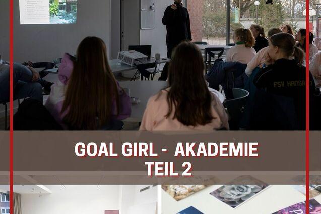 Pr&auml;sentation in einem Raum mit Teilnehmern, die einem Referenten bei der Goal Girl Akademie zuh&ouml;ren.