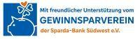 Logo des Gewinnsparvereins der Sparda-Bank S&uuml;dwest e.V. mit Sparschwein und vierbl&auml;ttrigem Kleeblatt.